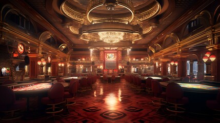 casino interior. generative AI illustration.