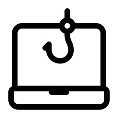 laptop phising outline icon