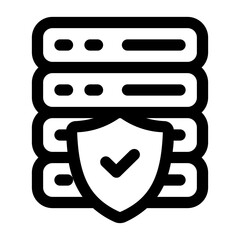 secure server shield safety outline icon