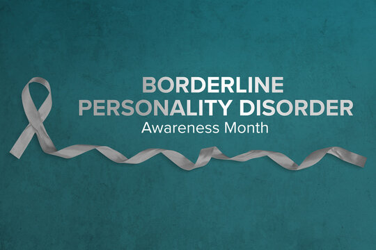 BPD Awareness Concept - Borderline Personality Disorder Banner With Ribbon