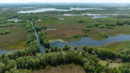 Fototapeta na wymiar Danube Delta aerial view