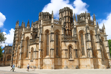 Fototapeta na wymiar The Batalha Monastery one of the most impressive religious buildings of Portugal Gothic Monastery