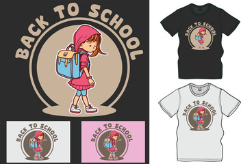 A cute little girl back to School with Backpack, Backpacks, and Books: Back to School,
