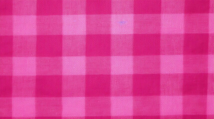 Hot Pink Checkered Flannel Fabric Texture Background - Textile Material - Generative AI