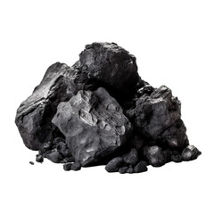 Obraz premium A solid piece of coal on a transparent background, Generative AI