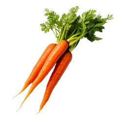 Bunch of orange carrots on a transparent background, Generative AI