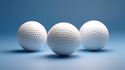 white golf balls isolated on a blue background