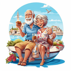 Obraz na płótnie Canvas couple on vacation, Generative AI