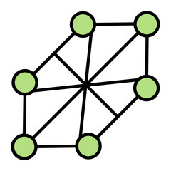 Network Line Color Icon