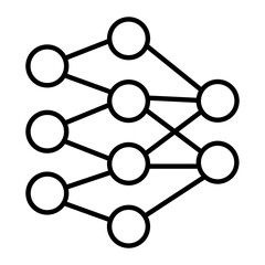 Neural Network Thin Line Icon