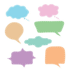 Set of hand-drawn speech bubbles.