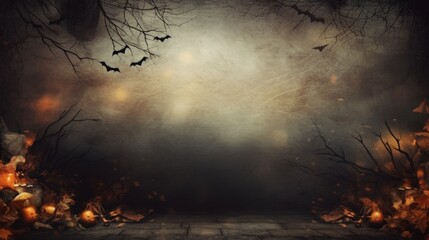 Spooky Halloween background. Illustration AI Generative.