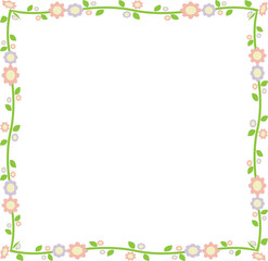 The flower Boarder cartoon style natural concept