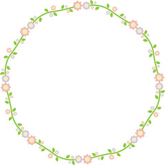 The flower Boarder cartoon style natural concept