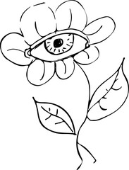 black and white flower eye