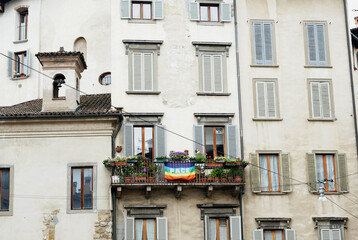 lgbtq flag in the street