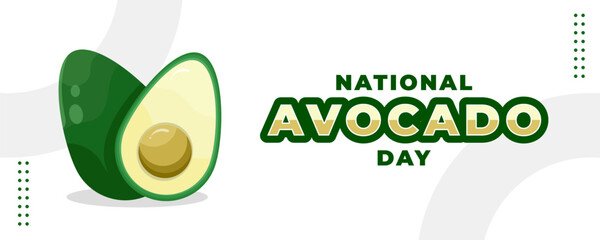 National Avocado Day on 31 July Banner Background. Horizontal Banner Template Design. Vector Illustration