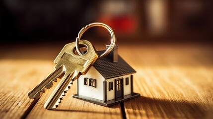 Rental of real estate and purchase of a house, housing, house keys. Generative AI