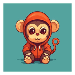 Cute monkey mascot character for kids entertainment center