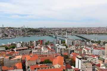 Istanbul von Oben Halic Metro  Brücke und Atatürk Köprüsü, Panorama
