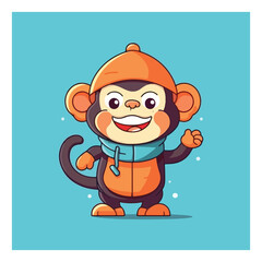 Cute monkey mascot character for kids entertainment center