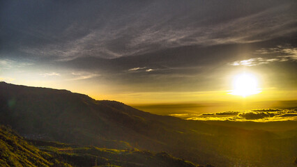 sunset in the mountains