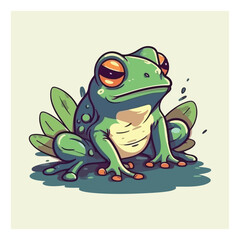 Cute frog mascot character for nature conservation organization