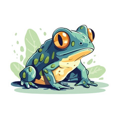 Cute frog mascot character for nature conservation organization
