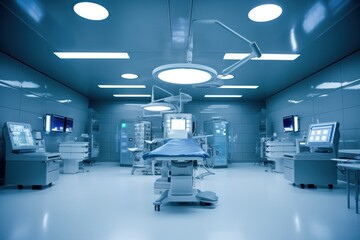 AI Generated Ceiling of an operating room with medical lighting vision background