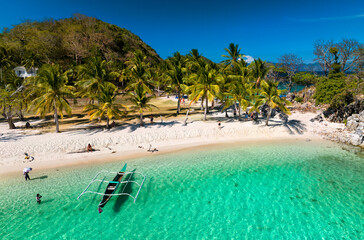 Malcapuya island is located near Coron, Palawan, Philippines.