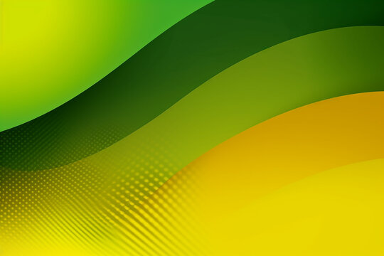 Bright green and yellow abstract waves background. Generative AI