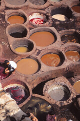 Leather dying pits