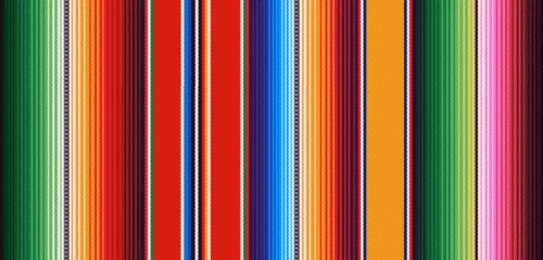 Fotobehang Realistic mexican blanket stripes seamless pattern. Multicolored texture of ethnic mexican fabric. © Juliia Maro
