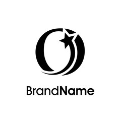 Elegant Initial O Star Logo