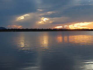 sunset over the river