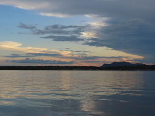 sunset over the lake