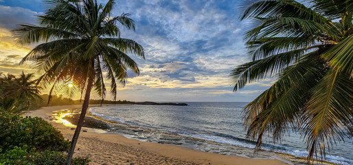 Sunset At The Cove Beach At Paraiso De Mar Chiquita Manati Puerto Rico