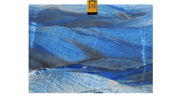 Isolated fragment of marble on a transparent background Azul Macauba