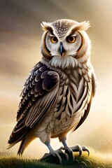 Obraz premium Owl bird, Generative AI