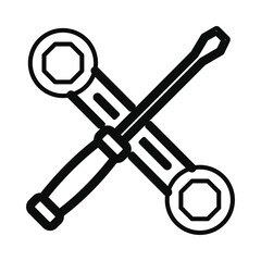 wrench, screwdriver, work tools, wrench and screwdriver icon