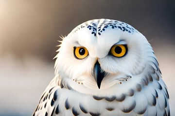 Obraz premium Snowy Owl Owl bird, Generative AI