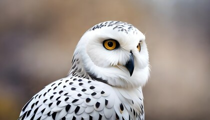 Obraz premium Snowy Owl Owl bird, Generative AI