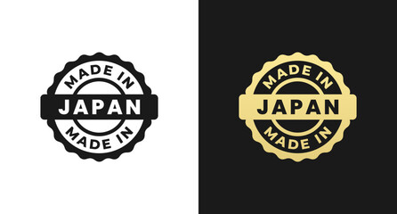 Made in Japan Stamp or Made in Japan Label Vector Isolated in Flat Style. Made in Japan stamp for product packaging design element. Simple made in japan label for packaging design element.