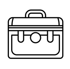 Cute toolbox tool set repair mechanic equipment outline icon
