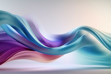 Abstract background with multicolored waves in light colors. AI generated, human enhanced.