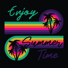Obraz premium Enjoy summer time vintage retro tee gift