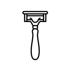 Cute razor mustache beard outline icon
