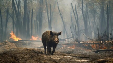Forest Fire: A Nightmare for Wildlife. Generated by AI.