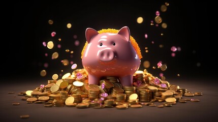 Concept of Piggy Bank for Financial Freedom