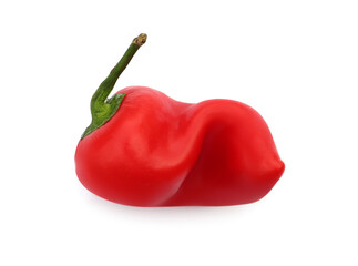 Fresh raw red hot chili pepper isolated on white